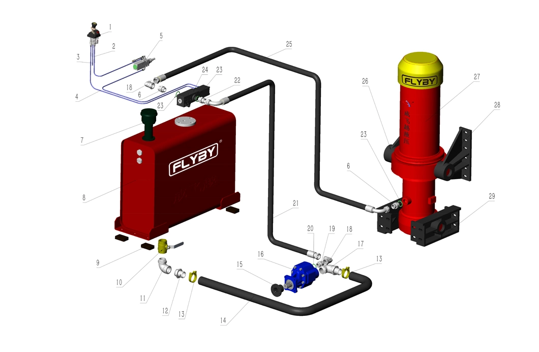 180-250 Pressure Air Control Distribution Valve Reversing Valve Hydraulic Control Valve for Dump Truck