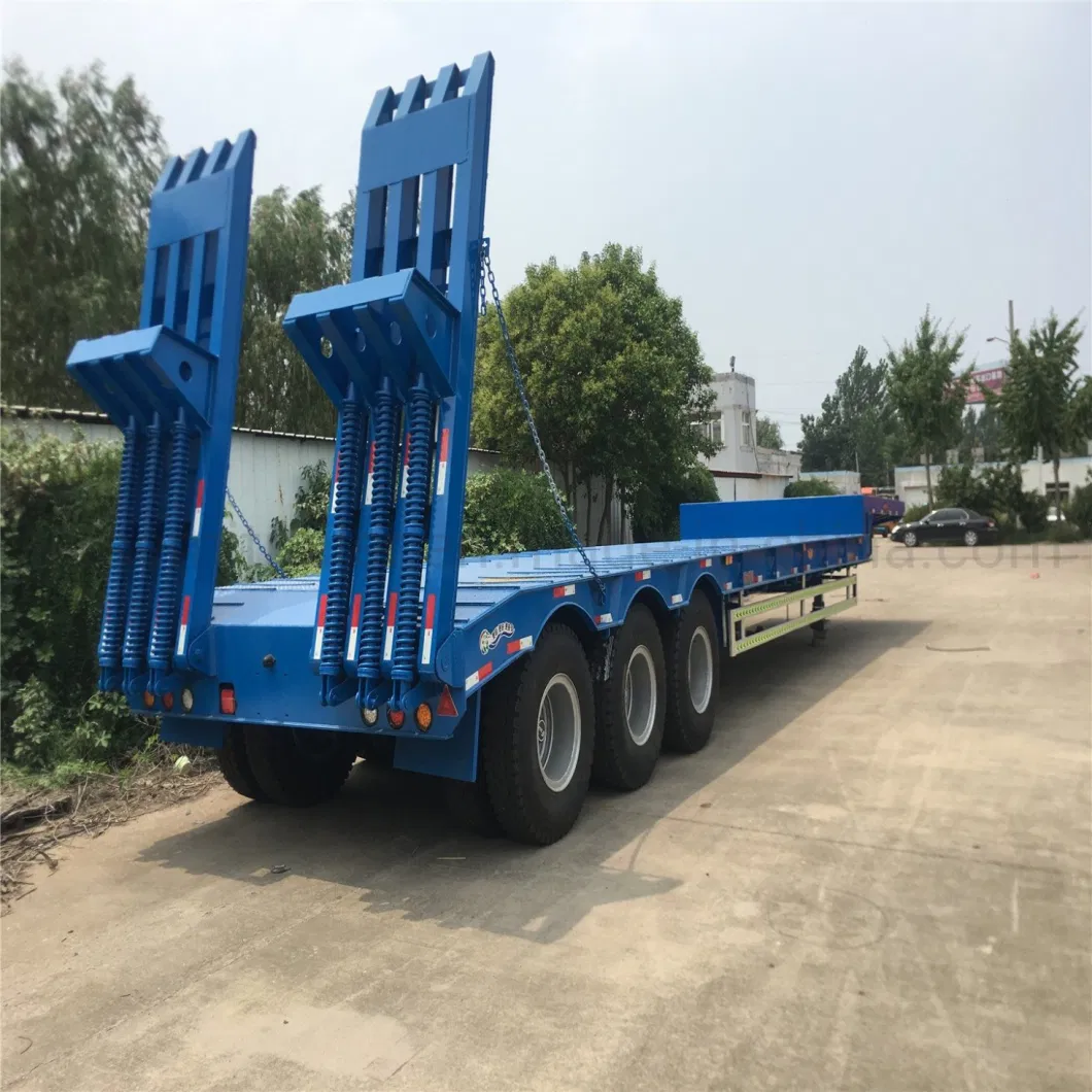3/4/5 Axles 80 Tons/100 Tons Low Bed Low Bed Semi Truck Trailer